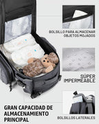 Dinictis Mochila de pañales de 40 L para papá, bolsas de pañales de...