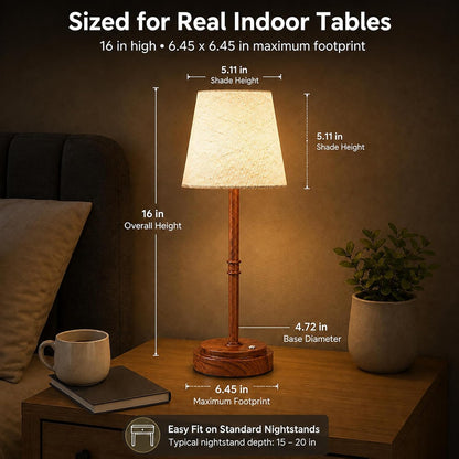 Lámpara de mesa inalámbrica recargable, lámpara de noche con pilas,...