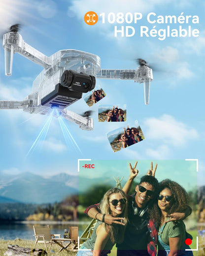 FERIETELF Drone con cámara, mini dron plegable 1080P para niños | C...