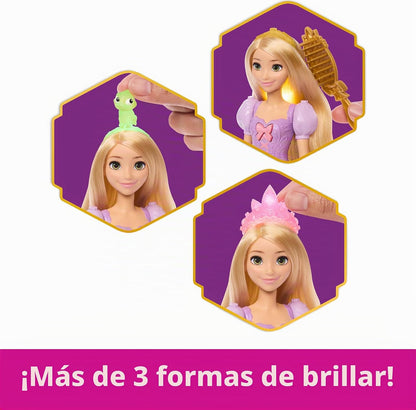 Mattel Disney Princess Rapunzel Fashion Doll con pelo iluminado y m...