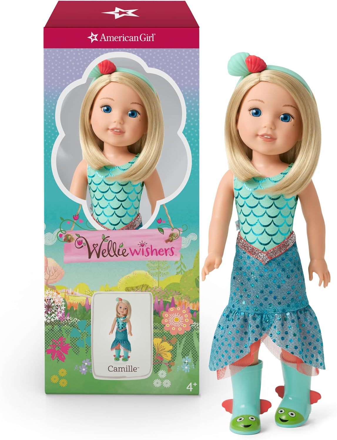 American Girl WellieWishers - Muñeca Camille de 14.5 pulgadas con l...