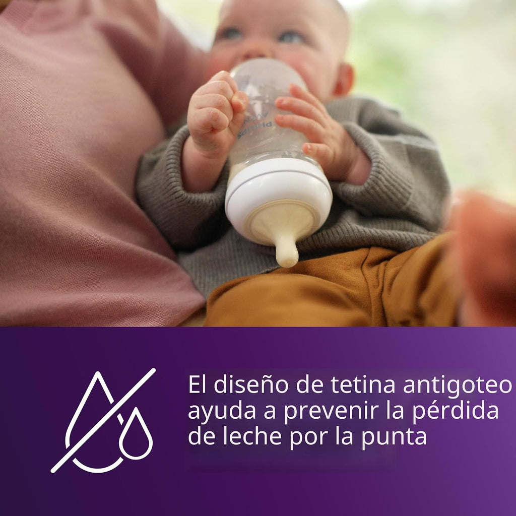 Philips Avent Biberones naturales, flujo rápido, 11 onzas, sin BPA,...