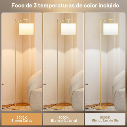 Ambimall Lámpara de pie de 60 pulgadas para sala de estar con 3 tem...