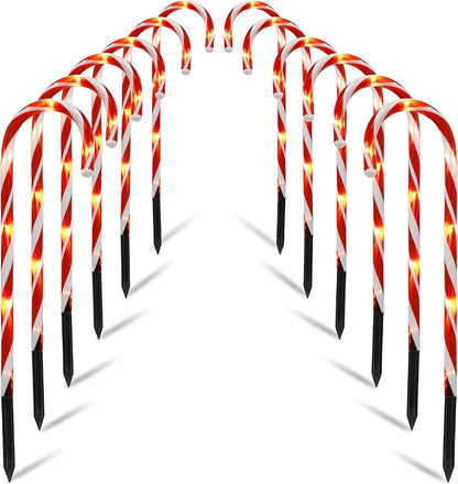 Biswing Luces de bastón de caramelo de Navidad para exteriores, 12...