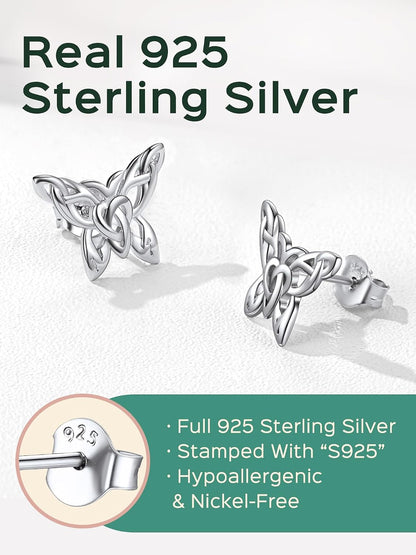 ChicSilver Pendientes celtas para mujer de plata de ley hipoalergén...