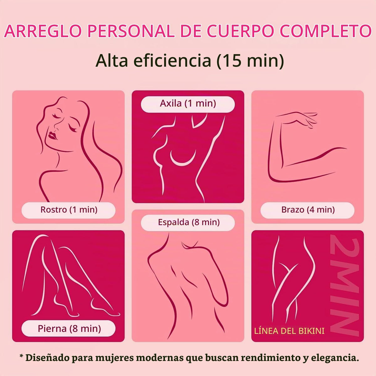 Recortadora de bikini de cabello fresco para mujer, maquinilla de a...