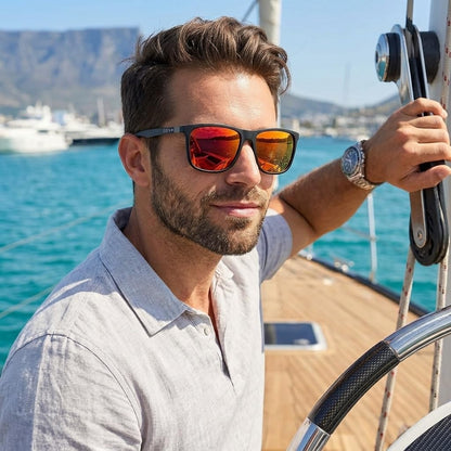 ZENOTTIC Gafas de sol polarizadas cuadradas para hombre, ultraliger...