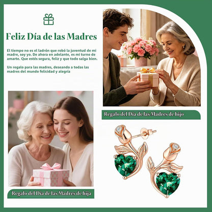 JACUPO Aretes de tuerca con piedra natal de corazón rosa de 0.8 qui...