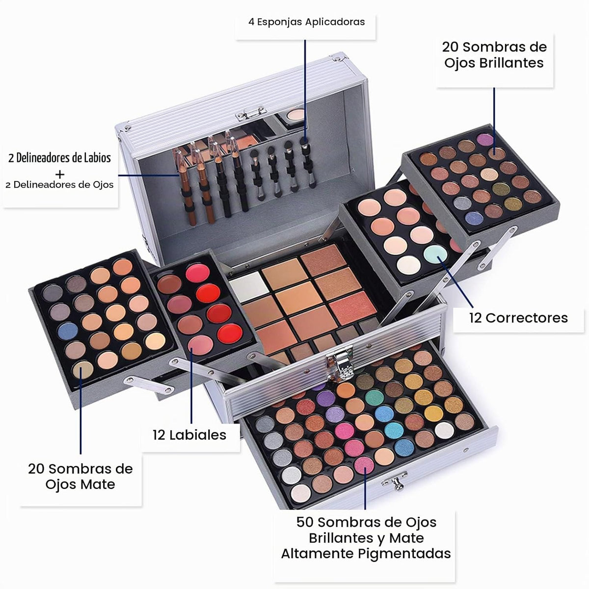 Kit de regalo de maquillaje todo en uno de 132 colores, incluye 94...