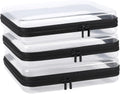 YOPCDJ Paquete de 3 fundas rígidas transparentes con cremallera, bo...