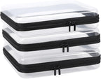 YOPCDJ Paquete de 3 fundas rígidas transparentes con cremallera, bo...