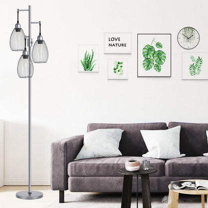 Lámpara de pie regulable Nintiue, 3 bombillas LED Edison de 800LM i...