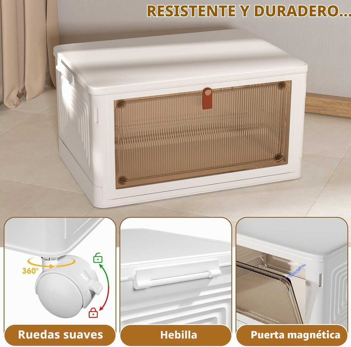 YFXCVSL Contenedores de almacenamiento de plástico de 4 niveles con...