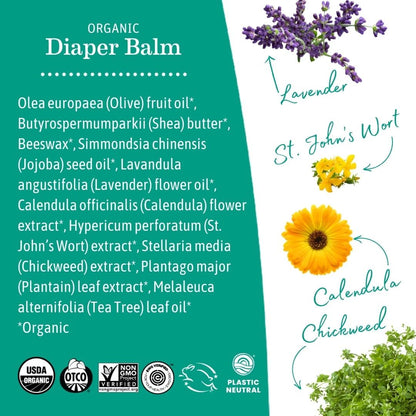 Earth Mama Bálsamo orgánico para pañales de 2 onzas | Crema de paña...