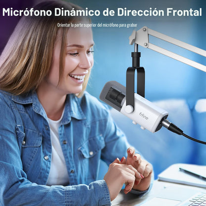FIFINE AmpliGame AM8TW - Kit de micrófono para juegos XLR\/USB | Mi...
