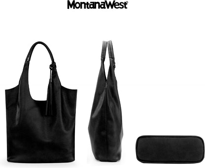 Montana West Bolsos estilo hobo holgados para mujer, bolsos de homb...