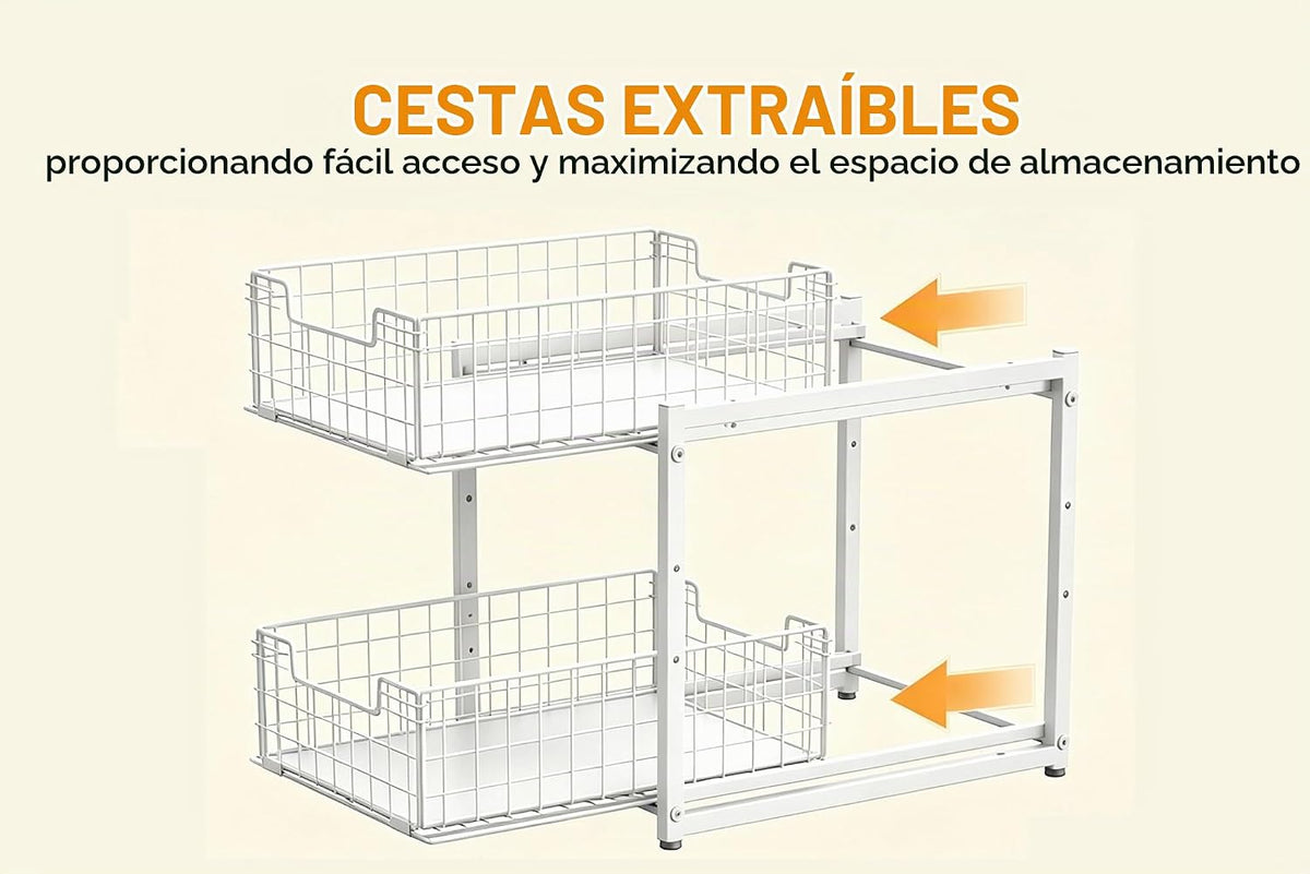 SILUB Organizador para debajo del fregadero, organizador de armario...