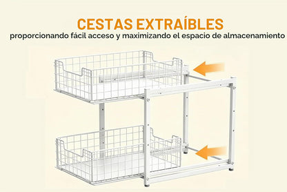 SILUB Organizador para debajo del fregadero, organizador de armario...