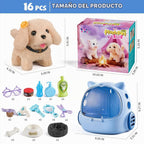 16 piezas de juguetes de perro robot para niños, juguetes para niño...