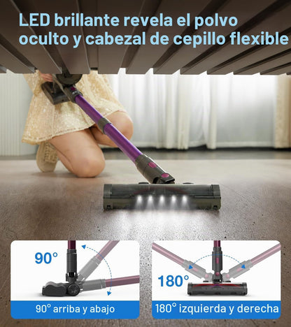 Aspiradora inalámbrica, 600 W 55 KPa para el hogar, potente aspirad...