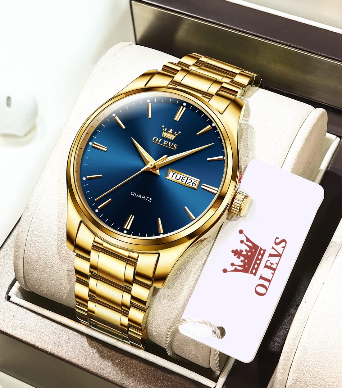 OLEVS Relojes para hombre Relojes de cronógrafo de fácil lectura lu...