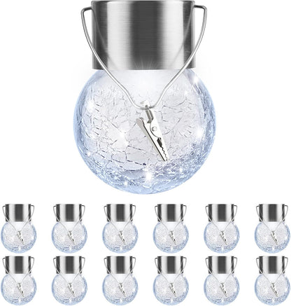 Paquete de 12 luces solares colgantes para exteriores, farol solar...