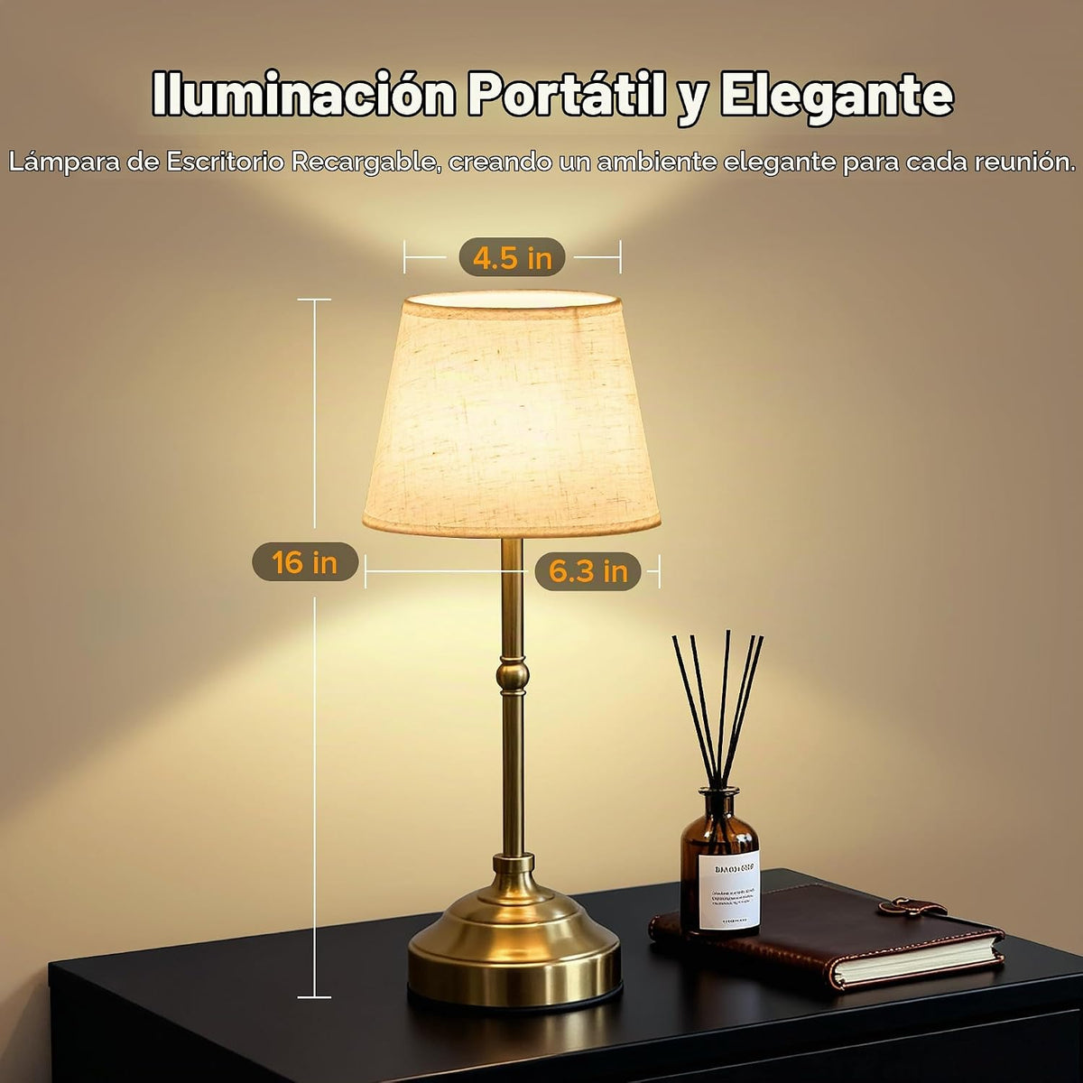 keysays Lámpara de mesa inalámbrica, lámpara de escritorio recargab...