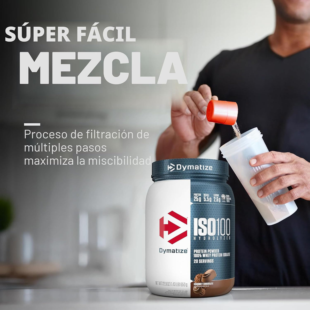 Dymatize Proteína en polvo ISO100, 100% aislado de suero de leche |...