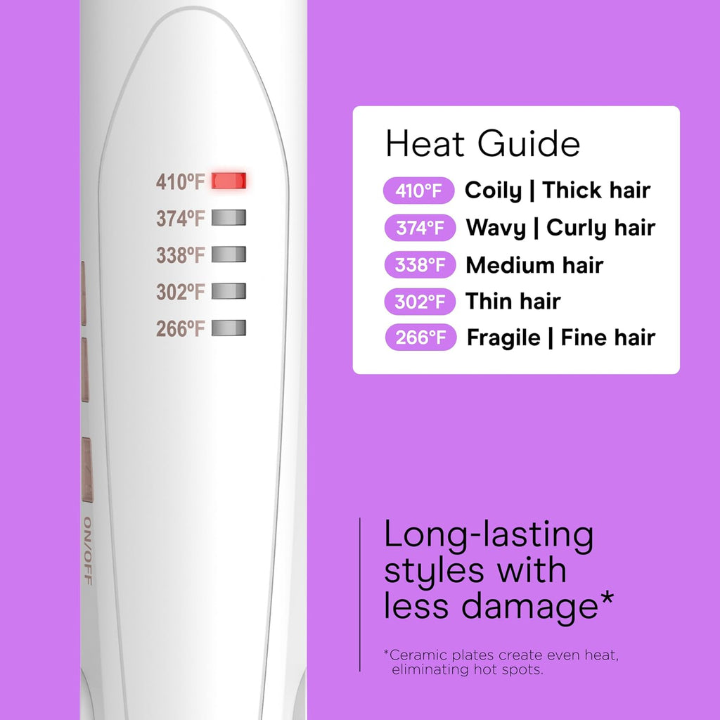 Plancha de pelo Conair, doble cerámica, placas extralargas de 1" |...