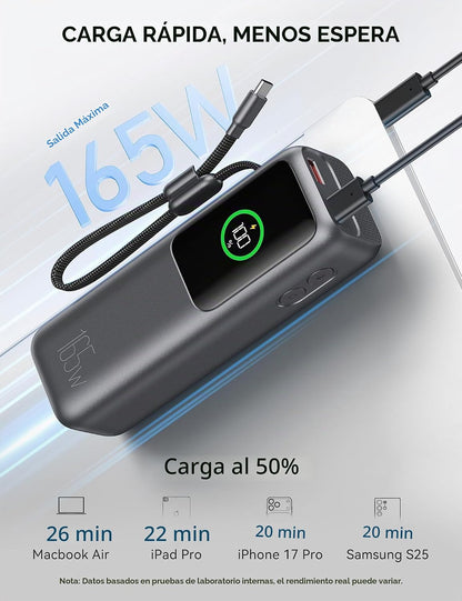 citicr Banco de energía portátil 27000mAh 165W cargador rápido con...