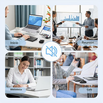 MEETION Combo de teclado y mouse Bluetooth, multidispositivo silenc...