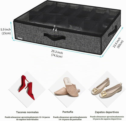 Onlyeasy Organizador de Almacenamiento de Zapatos Debajo de la Cama...