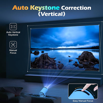 Mini proyector con WiFi y Bluetooth, nativo 1080P, Keystone automát...