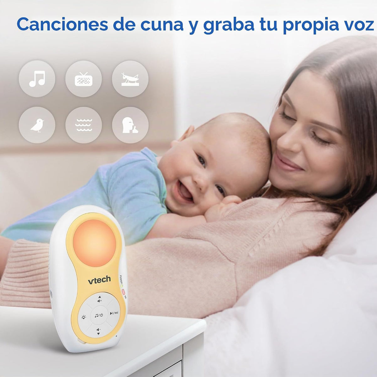 VTech Monitor de audio digital para bebés de 2 unidades para padres...