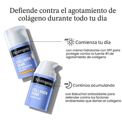 Humectante facial Neutrogena Collagen Bank + limpiador de prueba, p...