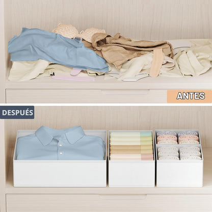 DIMJ Organizador de cajones para almacenamiento de ropa, paquete de...