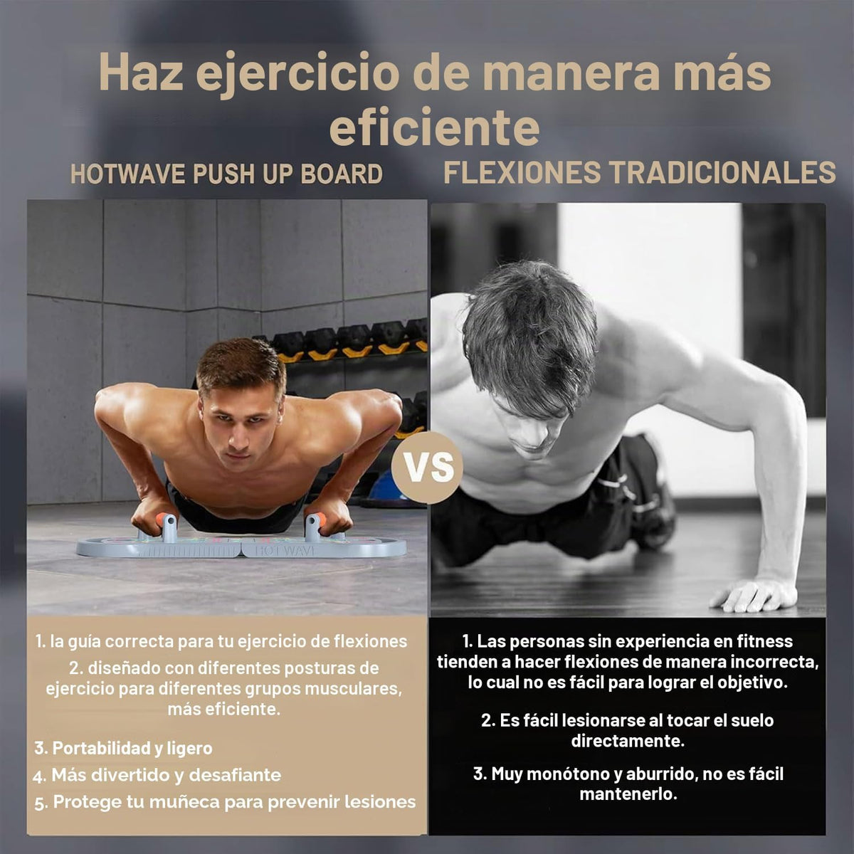 Tabla de flexiones HOTWAVE, tabla de flexiones portátil, barra de f...