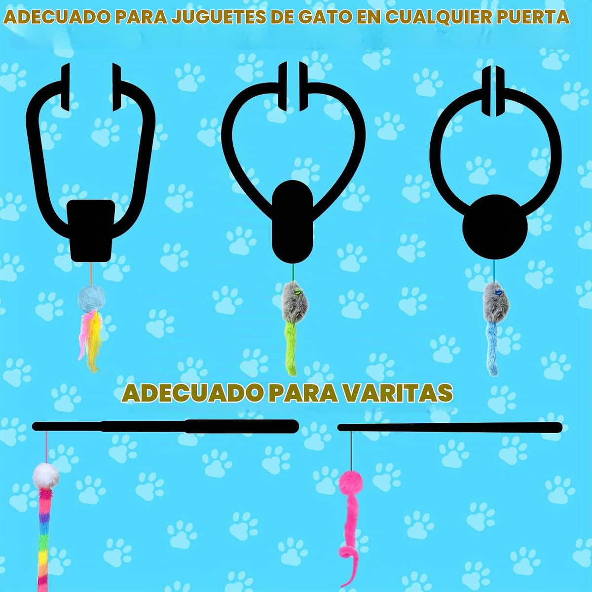 HAPPYCODE Gato interactivo juguete puerta colgante gatito juguetes...