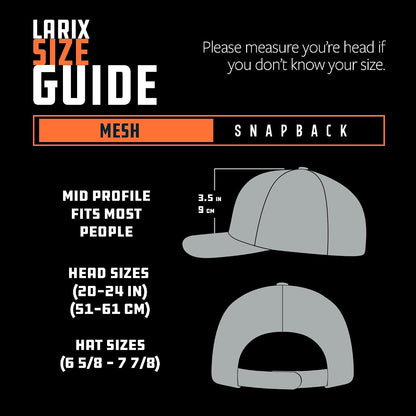 LARIX Trucker Hat Men - Gorra Snapback con parte trasera de malla t...
