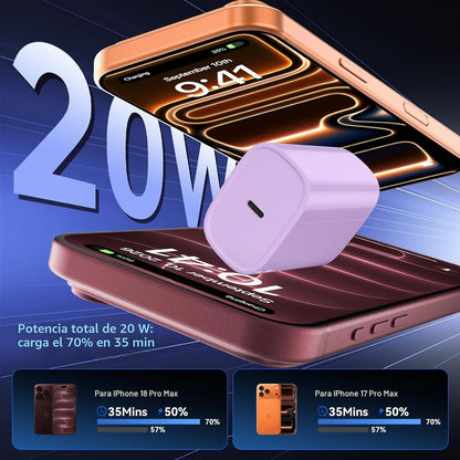 Teléfono 18 17 16 Pro Max Cargador Carga Rápida, 20W Teléfono Duo U...
