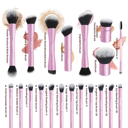 MAANGE 20 piezas de brochas de maquillaje con caja de regalo, broch...