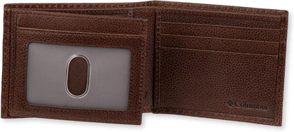 Columbia Billetera de cuero para hombre con ventana de identificaci...