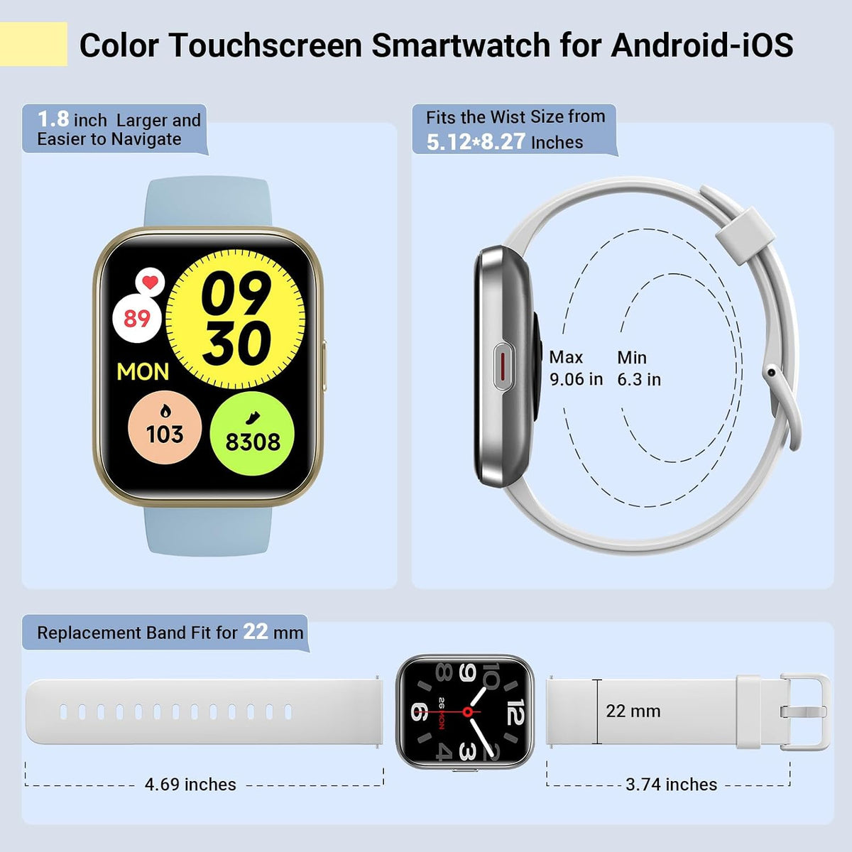 Quican Relojes inteligentes para hombres y mujeres, compatibles con...