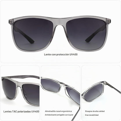 ZENOTTIC Gafas de sol polarizadas cuadradas para hombre, ultraliger...