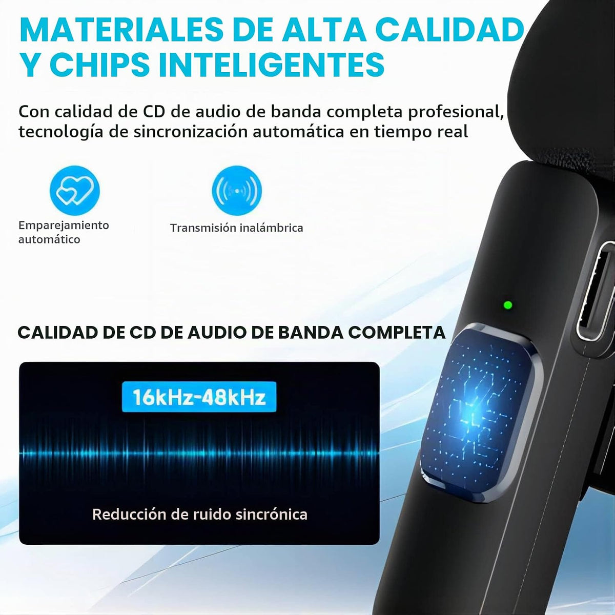 PQRQP Micrófono Lavalier Inalámbrico Dual para iPhone, iPad, Videoc...