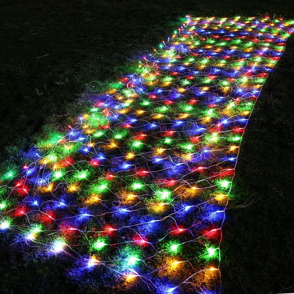 Joomer Luces de red de Navidad de 12 pies x 5 pies, luces de malla...