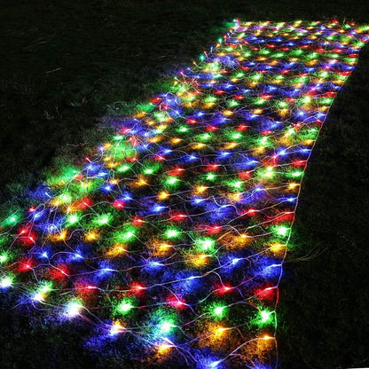 Joomer Luces de red de Navidad de 12 pies x 5 pies, luces de malla...