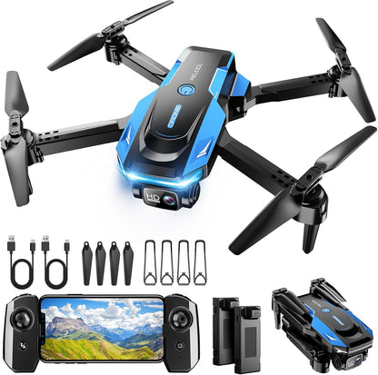 Drone con cámara 1080P - Drone plegable RC Quadcopter FPV con contr...
