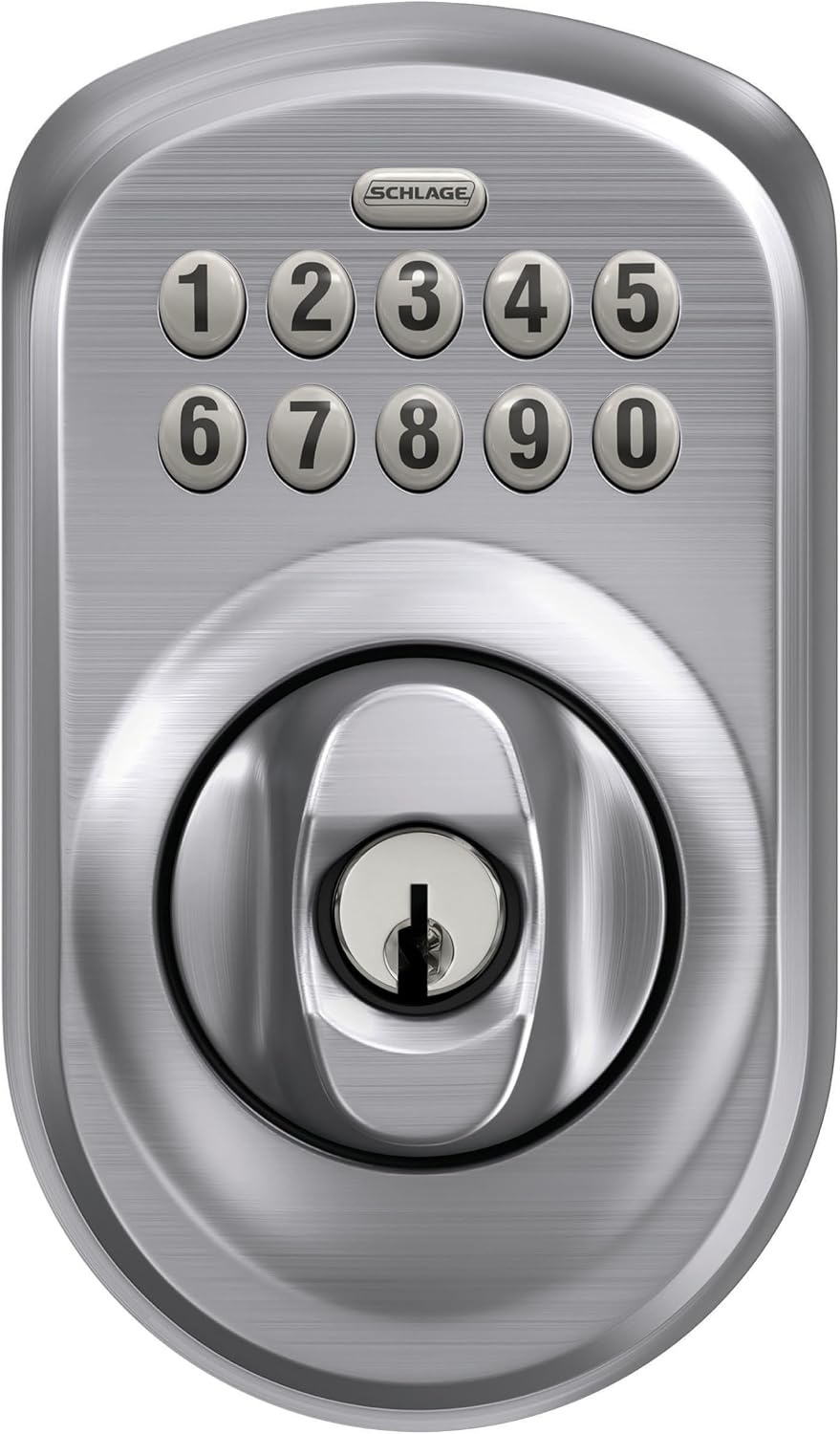 Schlage - Cerradura electrónica para teclado, borde Plymouth, cromo...