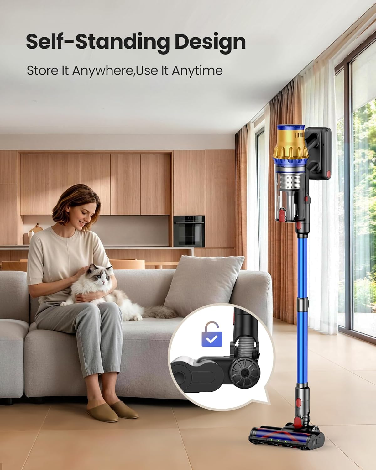 Aspiradora inalámbrica, 650 W\/55 Kpa para el hogar, aspiradora de...